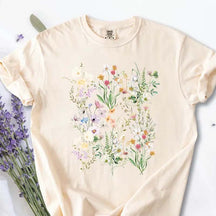 Vintage Watercolor Pressed White Flowers T-Shirt