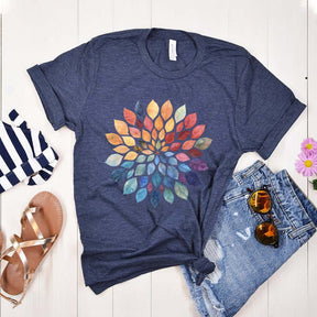 Floral Mandala Yoga Leaves T-Shirt