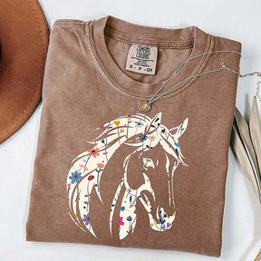 Comfort Colors Floral Horse Coastal Cowgirl T-Shirt