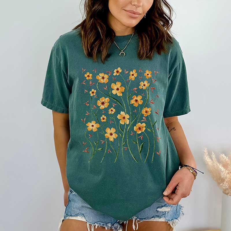 Boho Wildflowers Floral Granma T-Shirt