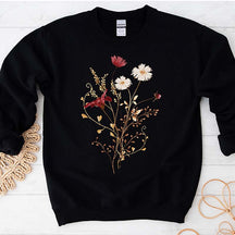 Autumn Fall Watercolor Wildflower Sweatshirt