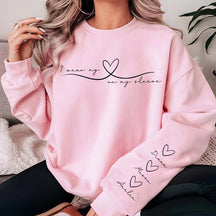 Personalized Mom Heart On My Sleeve Sweatshirt