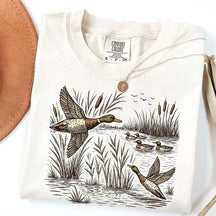 Retro Flying Mallard Duck T-Shirt