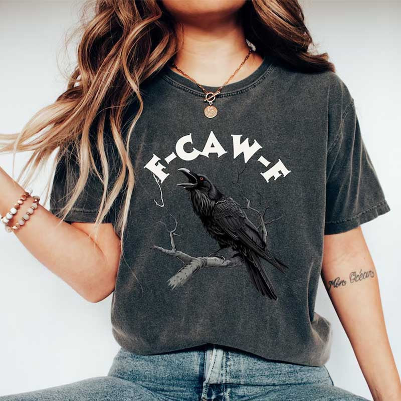 F-Caw-F Funny Crow Moonlit Raven T-Shirt