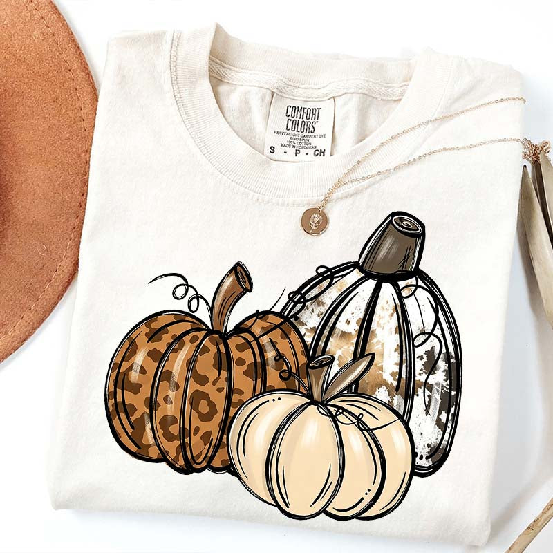 Leopard Pumpkin Thanksgiving Gift T-Shirt