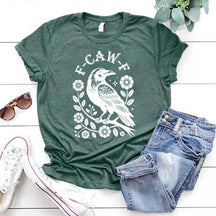Black Gothic Crow Trendy Bird T-Shirt