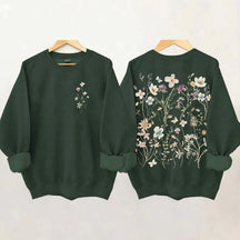 Vintage Sweatshirt mit gepressten Blumen