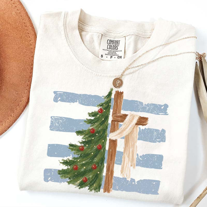 Christmas Tree Cross Faith T-Shirt
