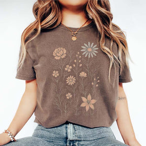 Vintage Pressed Flowers Yellow Wildflowers T-Shirt