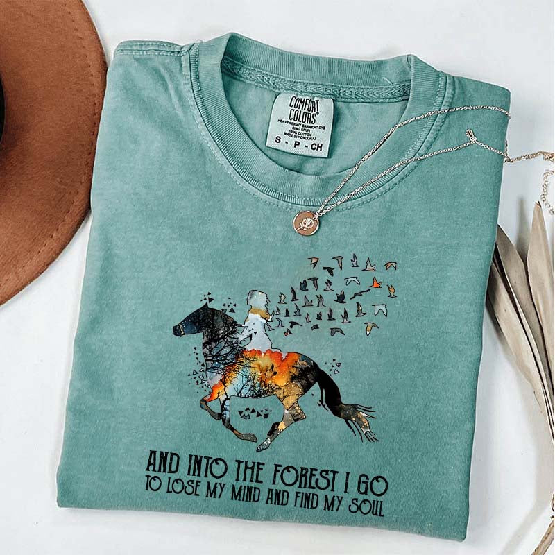 And Into the Forest I Go Equestrian Adventure T-Shirt