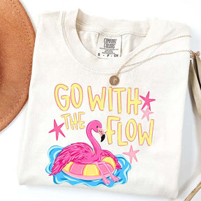 Go With The Flow Flamingo Graphic T-Shirt