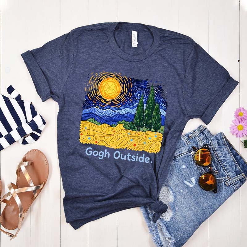 Gogh Outside Starry Night Nature Lover T-Shirt
