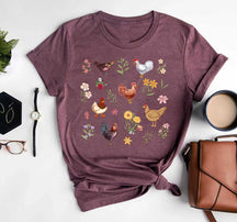 Wildflower Chicken Lover Farm Girl T-Shirt
