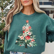 Winter Floral Christmas Tree Sweatshirt