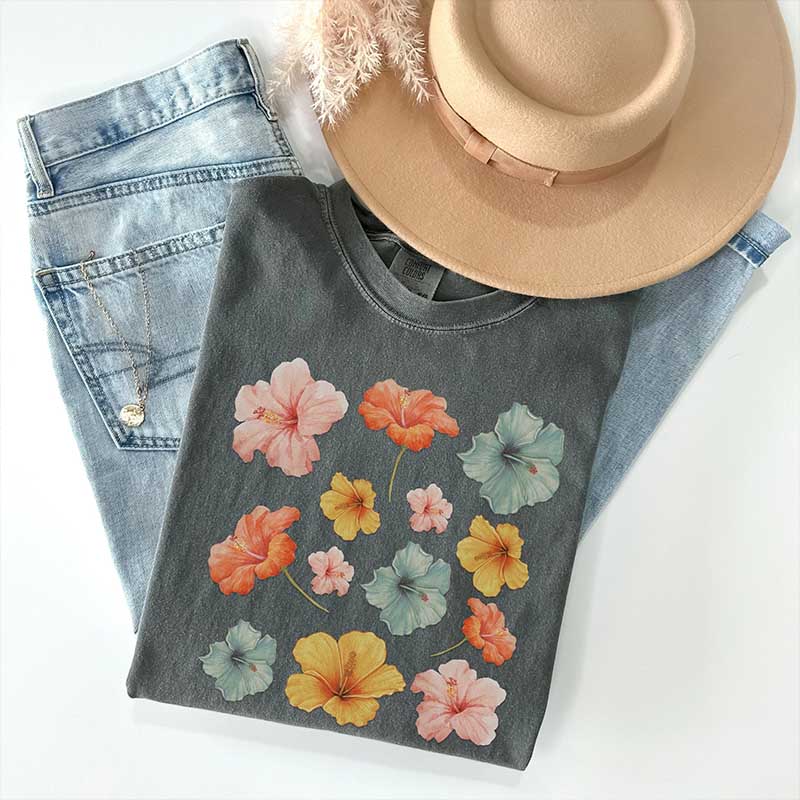 Hibiscus Flower Tropical Summer T-Shirt