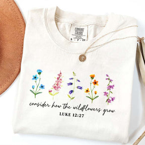 Cute Consider How The Wildflowers Grow Spring T-Shirt