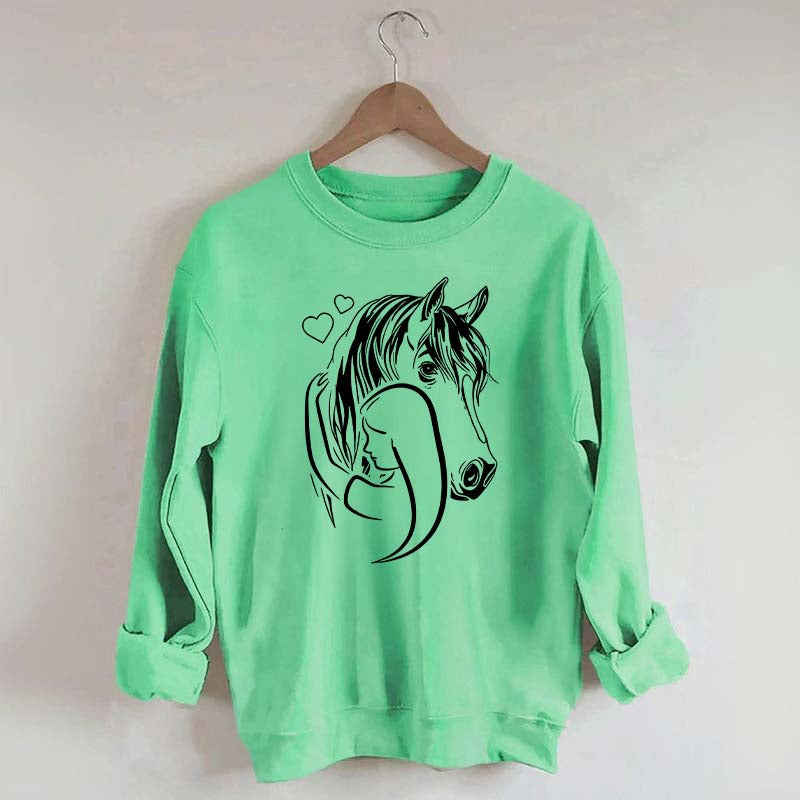 Rider Horse Lineart Sweatshirt