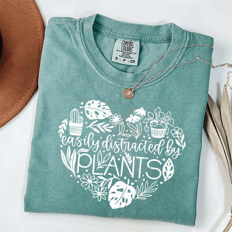 Cute Heart Easily Distracted By Plants T-Shirt