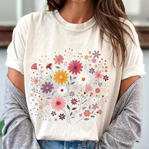 Cottagecore Pink Flower Boho Wildflower T-Shirt