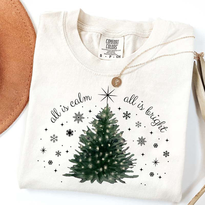 Christmas Tree Minimal Chic Holiday T-Shirt