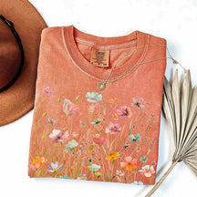 Boho Wildflower Pink Floral T-Shirt