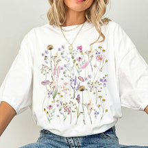 Vintage Pressed Flowers Comfort Colors Botanical T-Shirt