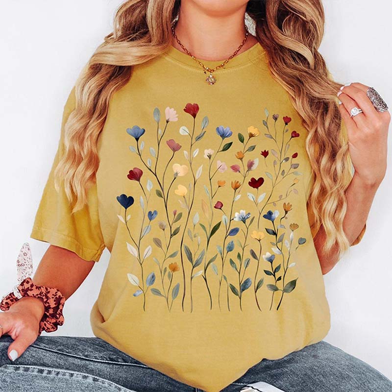Vintage Pressed Flowers Gardener T-Shirt