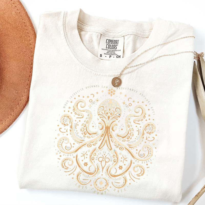 Comfort Colors Quiet Activism Mandala Ocean Lover T-Shirt