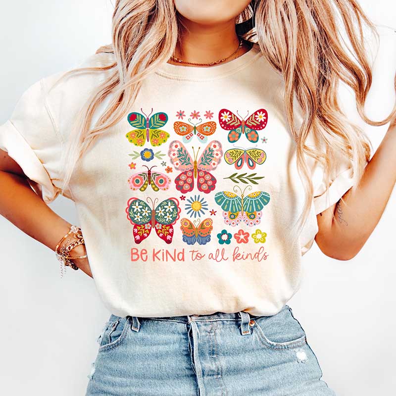 Be Kind To All Kinds Boho Floral T-Shirt