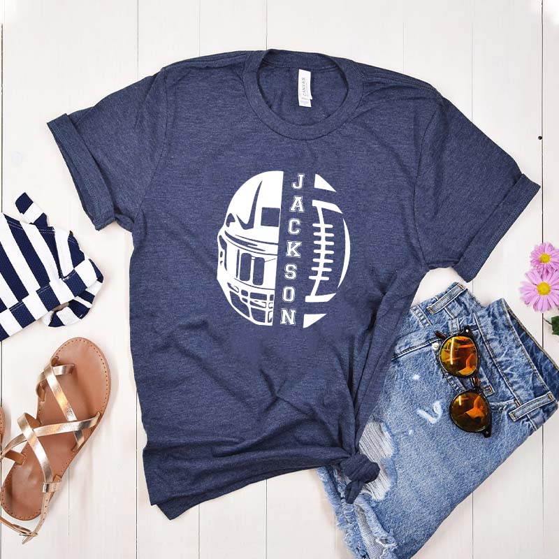Personalized Football Mom T-Shirt