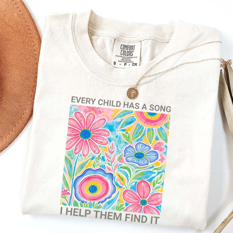 Music Teacher Appreciation Floral T-Shirt