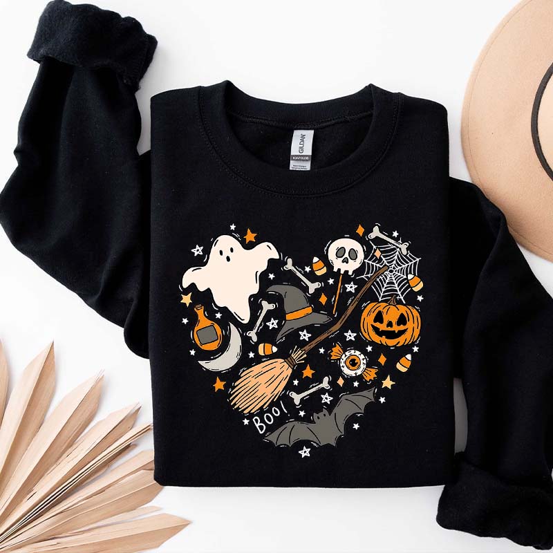 Cute Halloween Doodles Hearth Sweatshirt