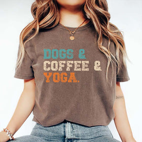 Dogs Coffee Yoga T-Shirt