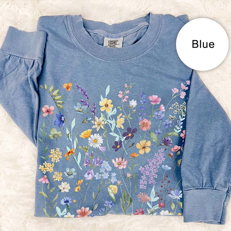 Boho Cottagecore Cute Wildflowers Sweatshirt