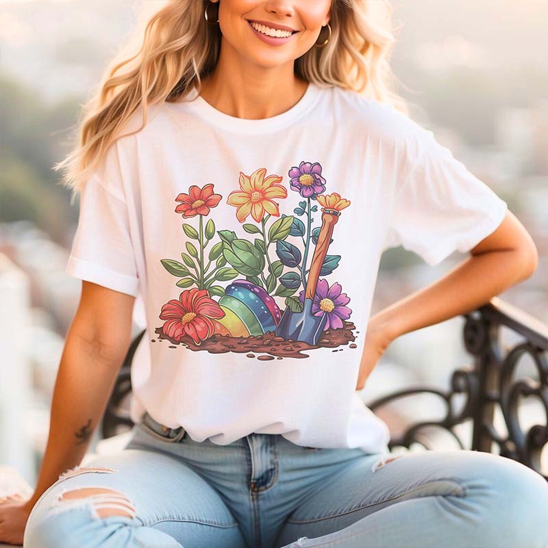 Subtle Pride Floral Rainbow Gardening T-Shirt