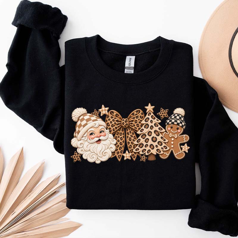 Leopard Christmas Comfort Colors Santa Sweatshirt