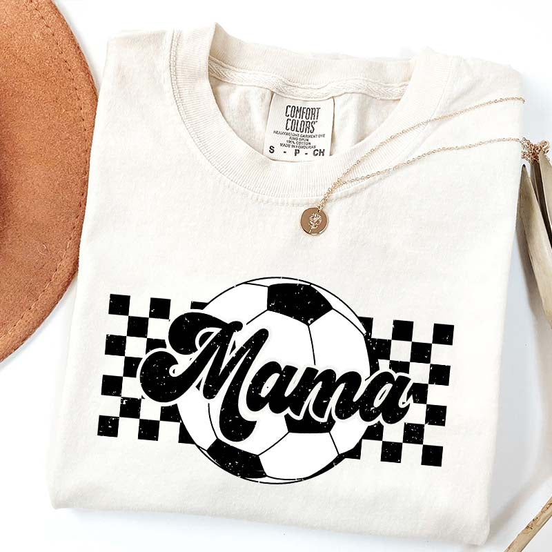 Checkered Mama Soccer Mama T-Shirt