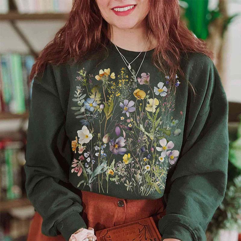 Cottagecore Spring Wildflowers Sweatshirt