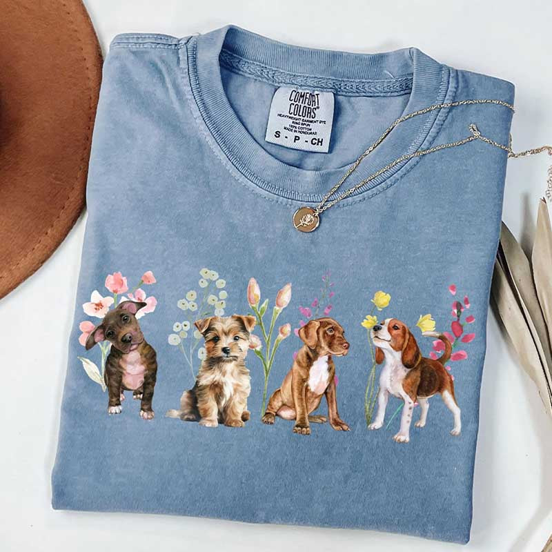 Boho Cottagecore Cute Dog Lover T-Shirt