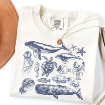 Vintage 90s Sea Animals Ocean Life T-Shirt