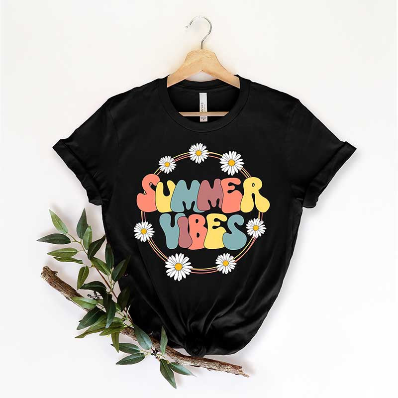 Summer Vibes Vacation Flowers T-Shirt