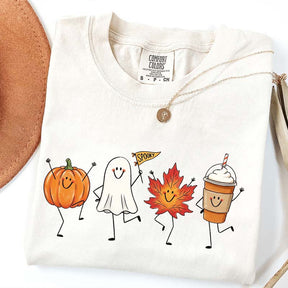 Happy Fall Doodle Smiling Spooky T-Shirt