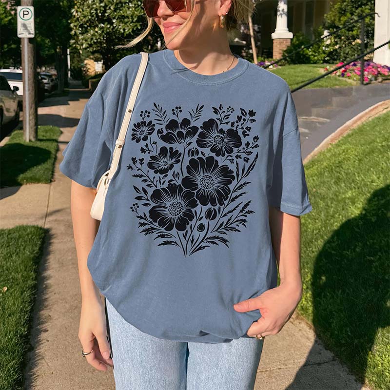 Comfort Colors Vintage Pressed Flowers Gardener T-Shirt