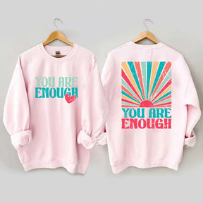 You Are Enough Vintage Retro Rainbow Sweatshirt