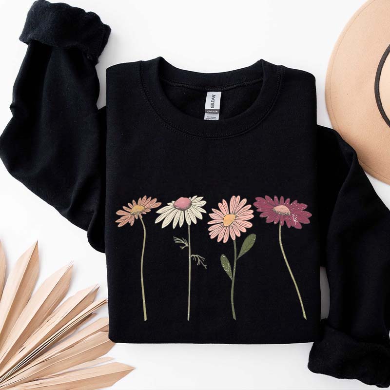 Vintage Floral Boho Wildflower Cottagecore Sweatshirt