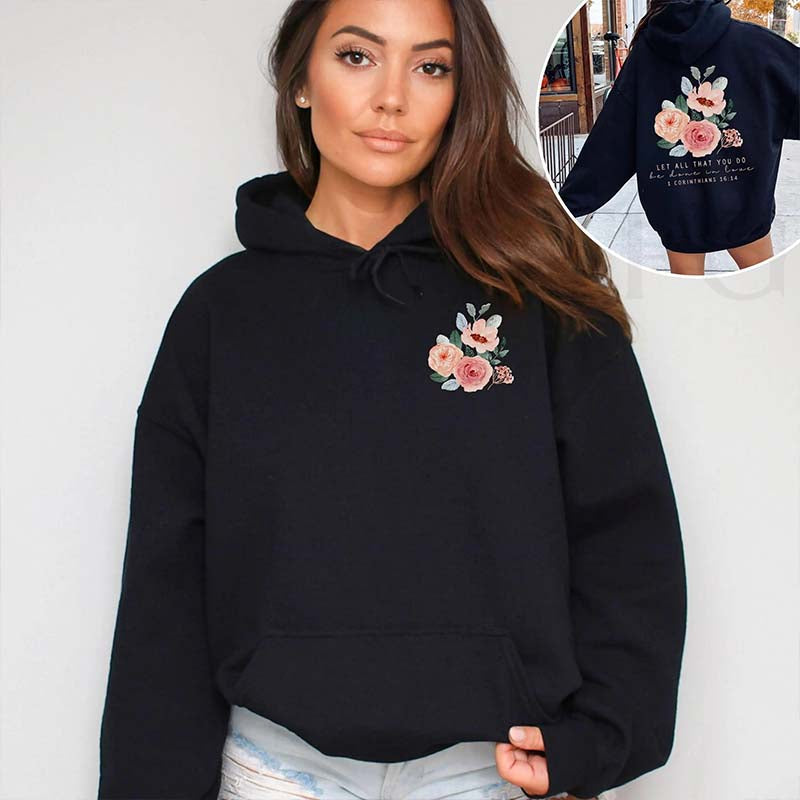 Woman Flowers Religous Hoodie
