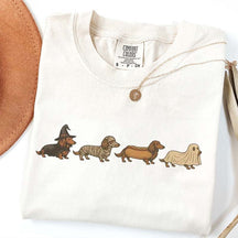 Vintage Art Dachshund Halloween T-Shirt
