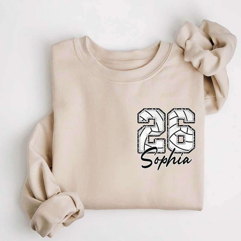 Custom Volleyball Number Sweatshirt