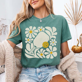 Comfort Colors Pickleball Floral Boho T-Shirt