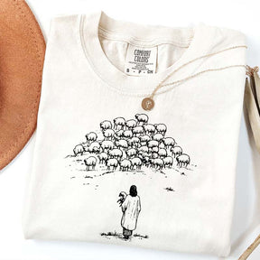 Jesus and Sheep Religious Women T-Shirt
